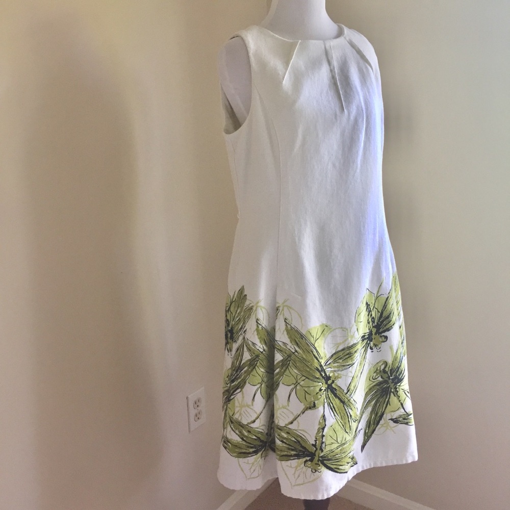 Talbot’s Sleeveless Green Dragonfly Dress